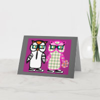 Funny Hipster Owls Happy Jubileum Kaart