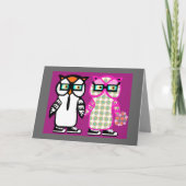Funny Hipster Owls Happy Jubileum Kaart (Voorkant)