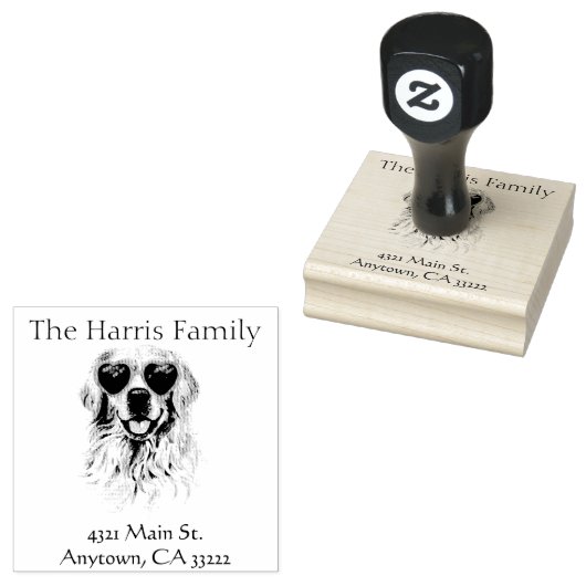 Funny Hipster Retriever gepersonaliseerd Rubberstempel (Gestempeld)