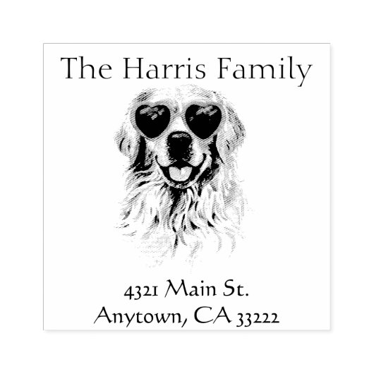 Funny Hipster Retriever gepersonaliseerd Rubberstempel (Afrduk)