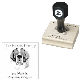 Funny Hipster Saint Bernard gepersonaliseerd Rubberstempel