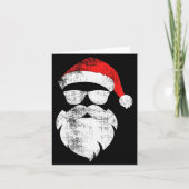 Funny Hipster Santa Face With Hat Beard &amp; Gles Kaart (Voorkant)