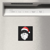 Funny Hipster Santa Face With Hat Beard &amp; Gles Magneet (Insitu (Vaatwasser))