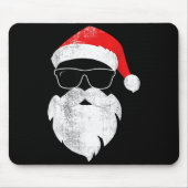 Funny Hipster Santa Face With Hat Beard &amp; Gles Muismat (Voorkant)
