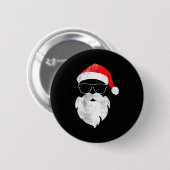 Funny Hipster Santa Face With Hat Beard &amp; Gles Ronde Button 5,7 Cm (Voorkant /achterkant)