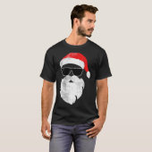 Funny Hipster Santa Face With Hat Beard &amp; Gles T-shirt (Voorkant volledig)