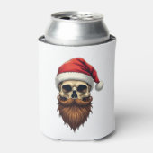 Funny Hipster Santa Skull Face With Hat Beard Chri Blikjeskoeler (Blikje Voorkant)