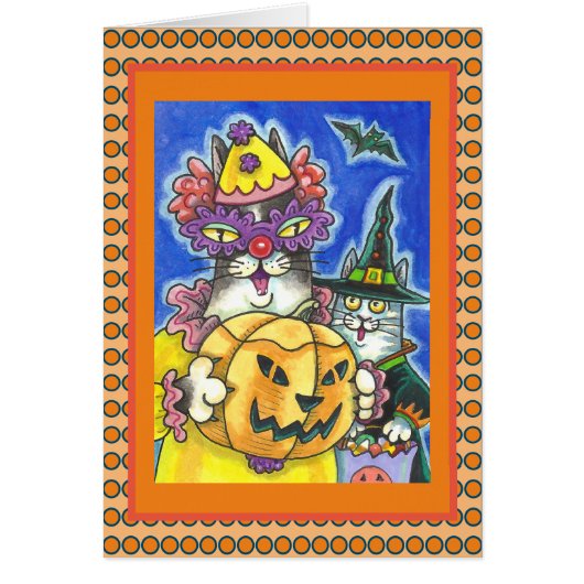 FUNNY HISS N' FITZ HALLOWEEN CATS WENSKAART V (Voorkant)