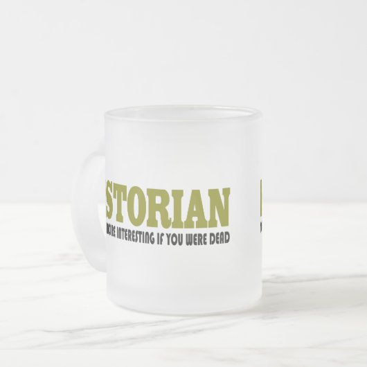 Funny Historian Matglas Koffiemok (Voorkant links)