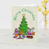 Funny Historische kerstkaart Kaart (Gele Bloem)