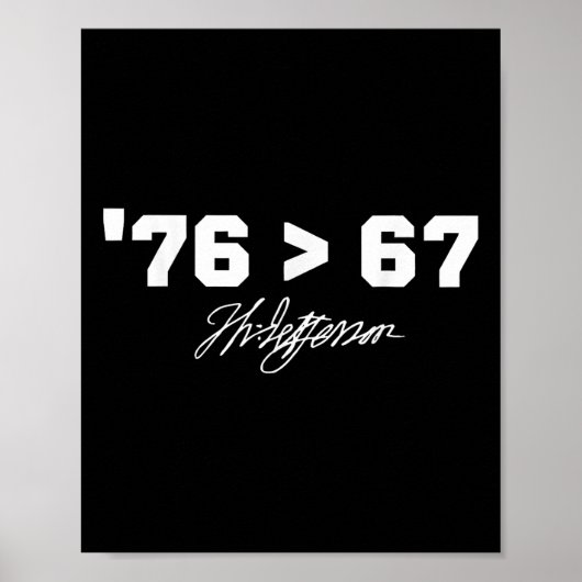 Funny History 76 67 Thomas Jefferson Six Seven Mem Poster (Voorkant)
