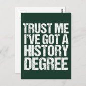 Funny History Degree Afstuderen Quote Historian Briefkaart (Voorkant / Achterkant)