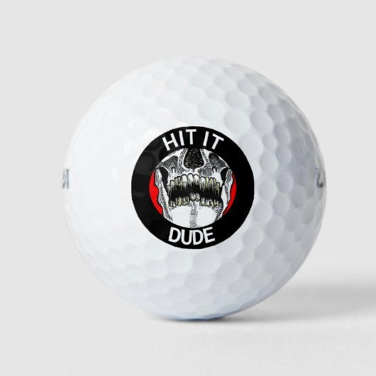 Funny Hit Man Cool Skull Golf Balls Golfballen (Voorkant)