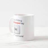 Funny "Hitting the Escape Key" Koffiemok (Voorkant links)
