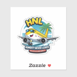 Funny HNL Airport Code Vinyl Sticker