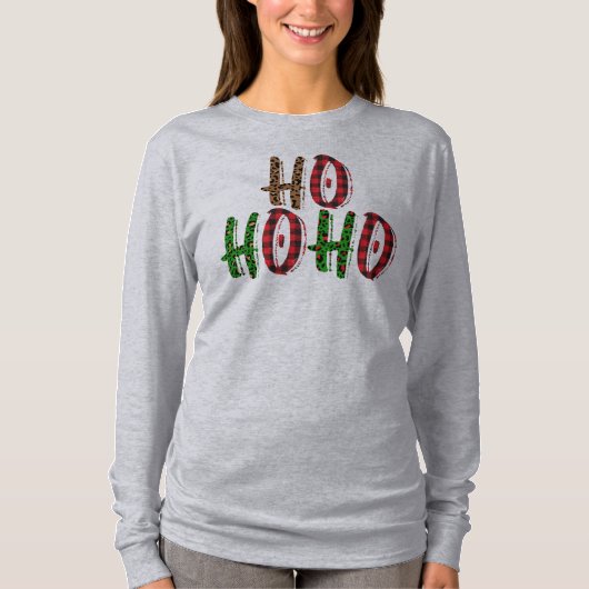 Funny Ho Ho Buffalo Pset Trendy Kerstmis T-shirt (Voorkant)