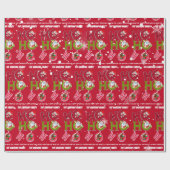 Funny HO HO HO Retro Christmas Festive Holidays Cadeaupapier (Vlak)