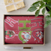 Funny HO HO HO Retro Christmas Festive Holidays Tissuepapier (Geschenk)