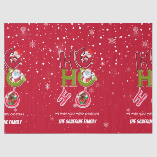 Funny HO HO HO Retro Christmas Festive Holidays Tissuepapier (Voorkant)