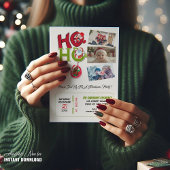 Funny HO HO HO Retro Christmas Party Family Photos Kaart