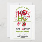 Funny HO HO HO Retro Christmas Party Friendsmas  Kaart (Voorkant)