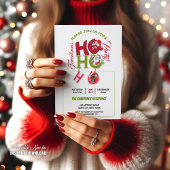 Funny HO HO HO Retro Christmas Party Friendsmas  Kaart