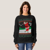 Funny Ho Ho Ugly Santa Golf met Kerstmis J Trui (Voorkant volledig)