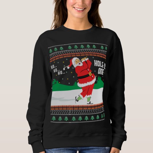 Funny Ho Ho Ugly Santa Golf met Kerstmis J Trui (Voorkant)
