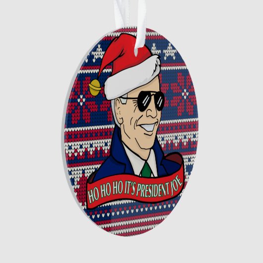 Funny Ho Zijn President Joe Biden Acryl Kerst Ornament (voorkant)