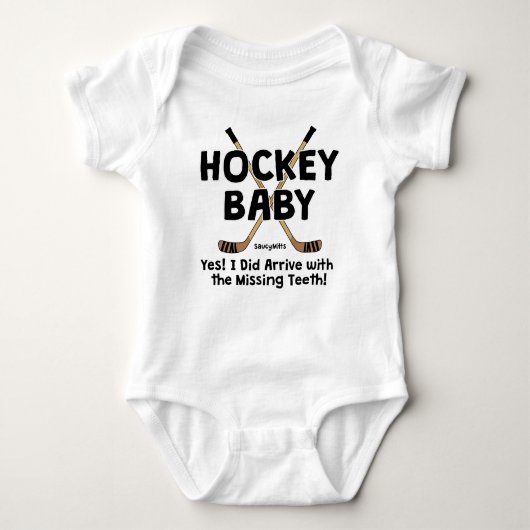 Funny Hockey Baby Missing Teeth Baby Romper (Voorkant)