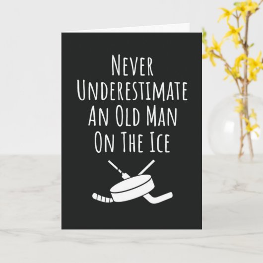 Funny Hockey Cards For Men Sports Saying Kaart (Gele Bloem)