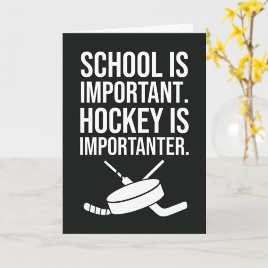 Funny Hockey Cards Sports Humor School Player Kaart (Gele Bloem)