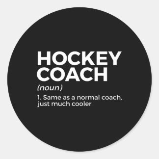 Funny Hockey Coach Definition Ronde Sticker