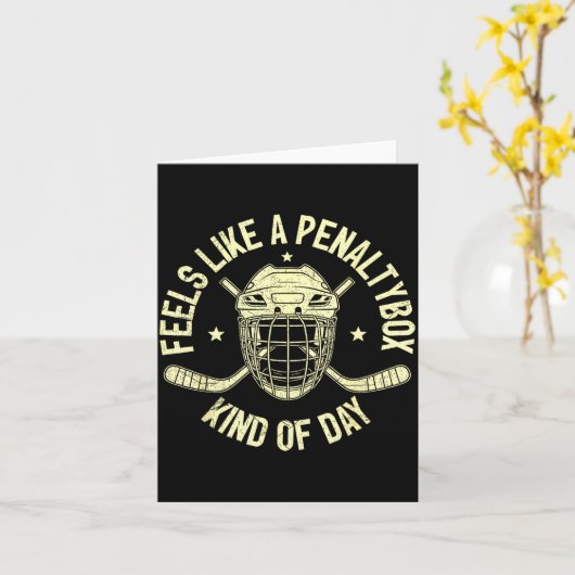 Funny Hockey Feels Like A Penalty Box Kind Of Day  Kaart (Gele Bloem)