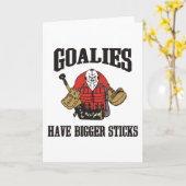 Funny Hockey Goalie Kaart (Gele Bloem)