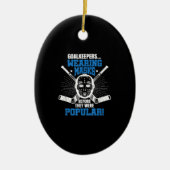 Funny Hockey Goalie Mask Pun Ice Hockey Keramisch Ornament (Voorkant)