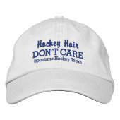 Funny "Hockey Hair Don't Care", aangepaste teamnaa Pet (Voorkant)