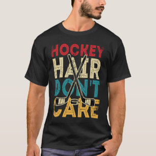 Funny Hockey Hair houdt niet van Frisbee Retro T-shirt