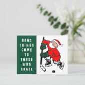 Funny Hockey Holiday Briefkaart voor Kerstmis (Staand voorkant)