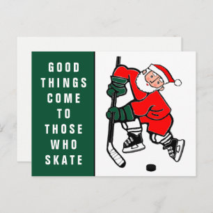 Funny Hockey Holiday Briefkaart voor Kerstmis