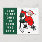 Funny Hockey Holiday Briefkaart voor Kerstmis (Voorkant)