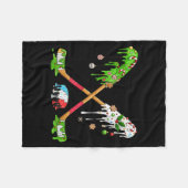 Funny Hockey Holiday Candy Cane Gingerbread  Fleece Deken (Voorkant (Horizontaal))