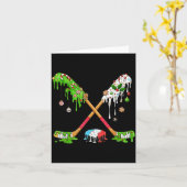 Funny Hockey Holiday Candy Cane Gingerbread  Kaart (Gele Bloem)