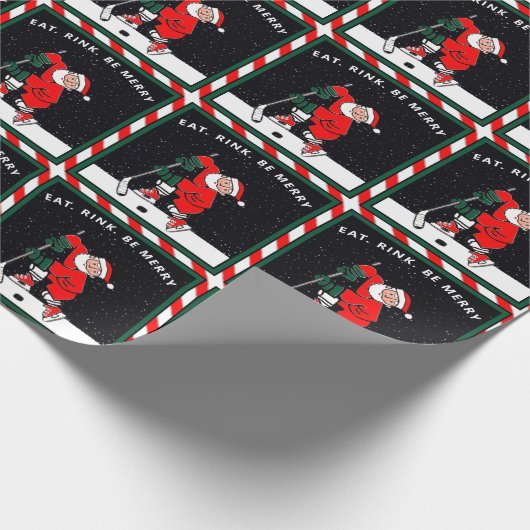 Funny Hockey Holiday Gift Wrapping Paper Cadeaupapier (Hoek)