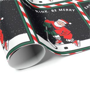 Funny Hockey Holiday Gift Wrapping Paper Cadeaupapier