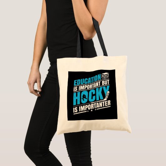 Funny Hockey is belangrijk Tote Bag (Voorkant (product))