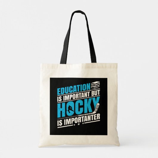 Funny Hockey is belangrijk Tote Bag (Achterkant)