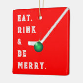 Funny Hockey Kerstcadeau Keramische Versiering Keramisch Ornament (Links)