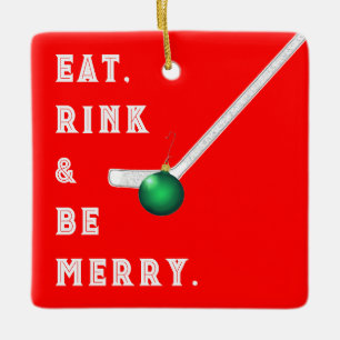 Funny Hockey Kerstcadeau Keramische Versiering Keramisch Ornament