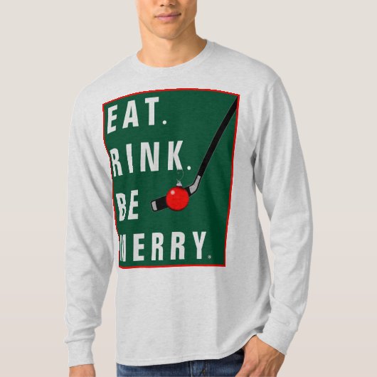 Funny Hockey Kerstfeestdag T-shirt (Voorkant)